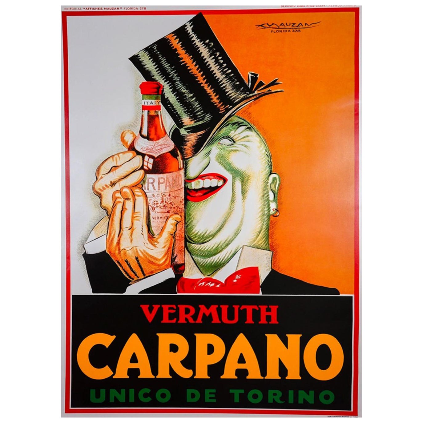 Affiche vintage originale de Carpano, 1972