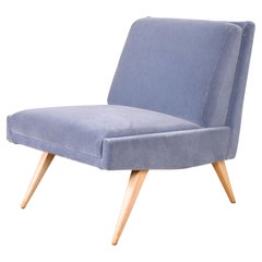 Paul McCobb Planner Group Mid-Century Modern Slipper Chair in Mohair Velvet