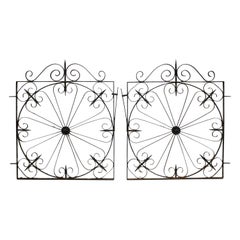 Antique Wought Iron Art Deco Garden Gates - Pair
