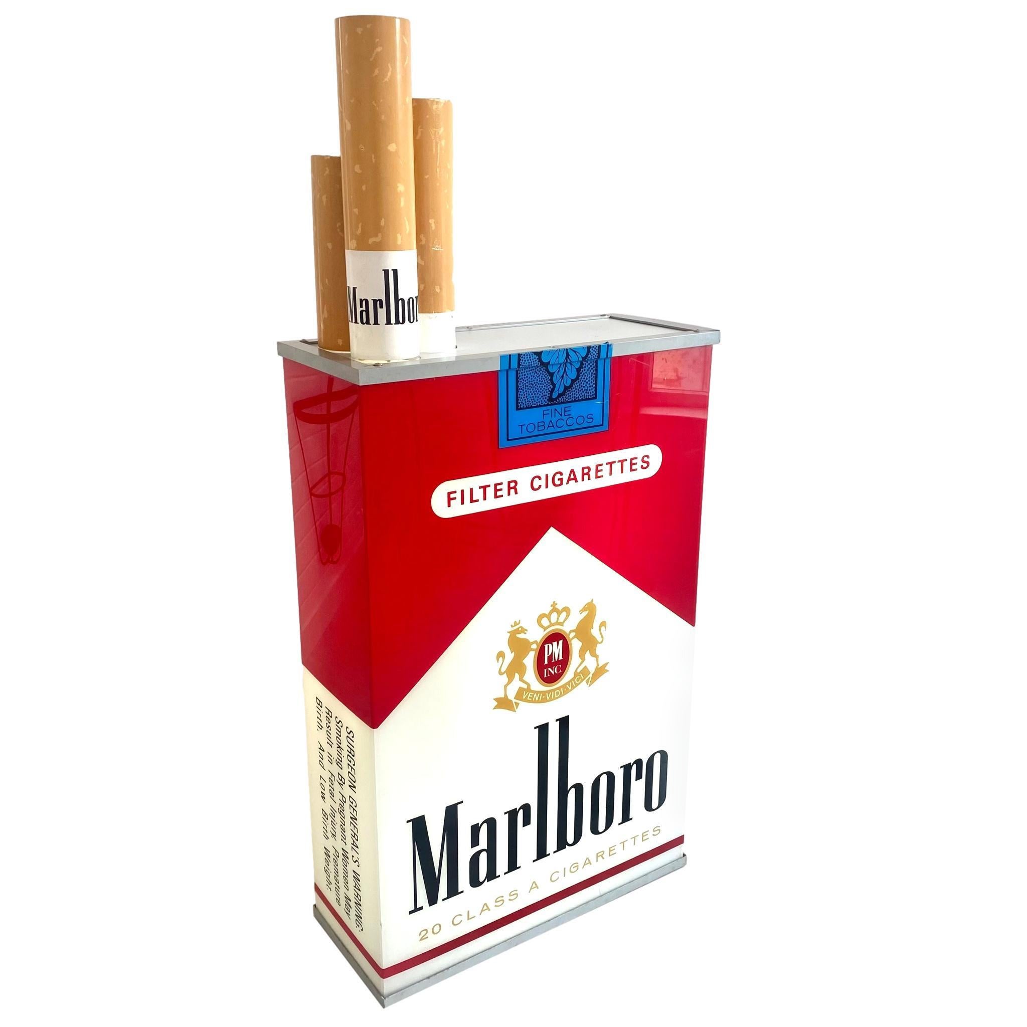 Double Sided Vintage Marlboro Light Up Cigarette Pack, 1990s USA