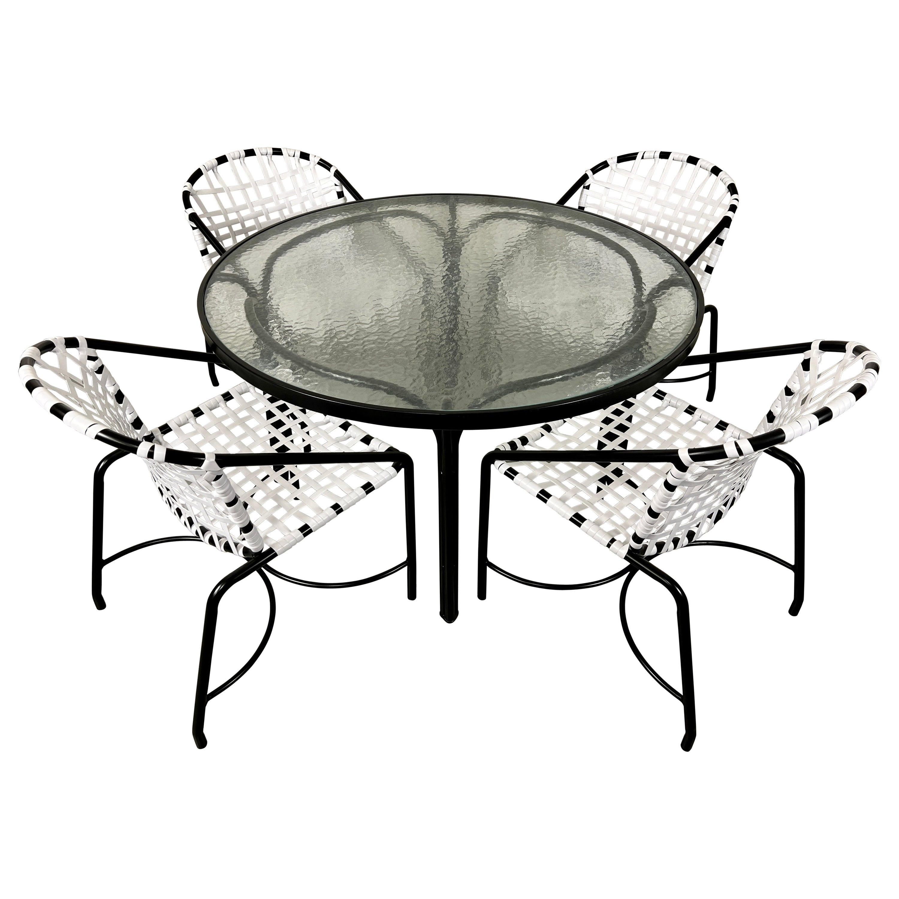 Tadao Inouye für Brown Jordan Kantan-Terrassentisch und vier Stühle