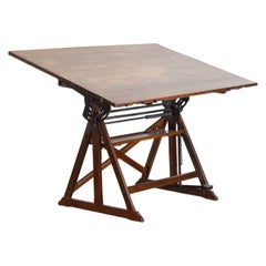 Italian, Turn of 20th century, Adjustable Architects Drafting Table, ca. 1900