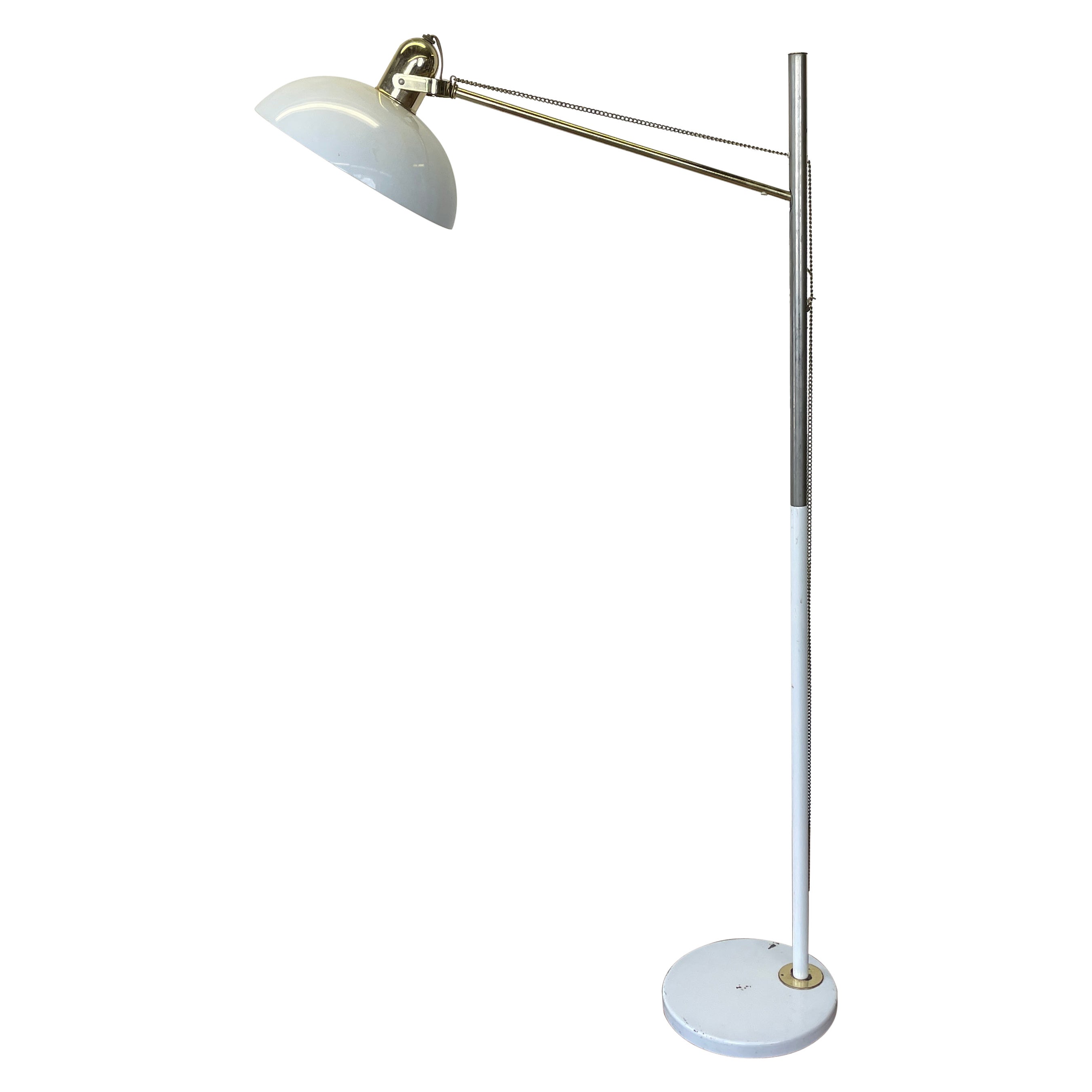 Vintage Lightolier Style Cantilevered Mid-Century Floor Lamp For Sale