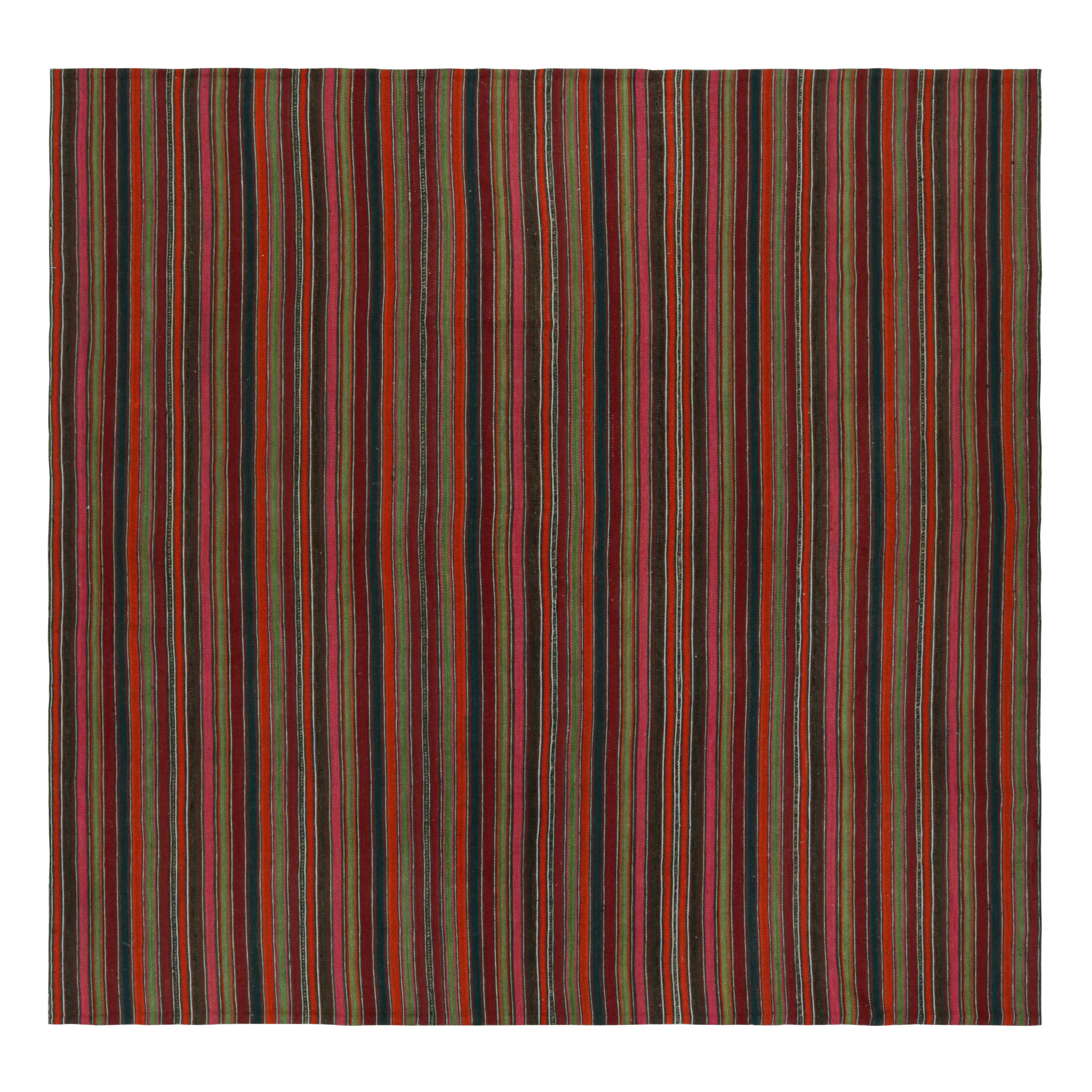 Vintage Tribal Persian Kilim in Polychromatic Stripes by Rug & Kilim