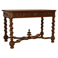 Table sculptée en Oak Oak français du 19ème siècle