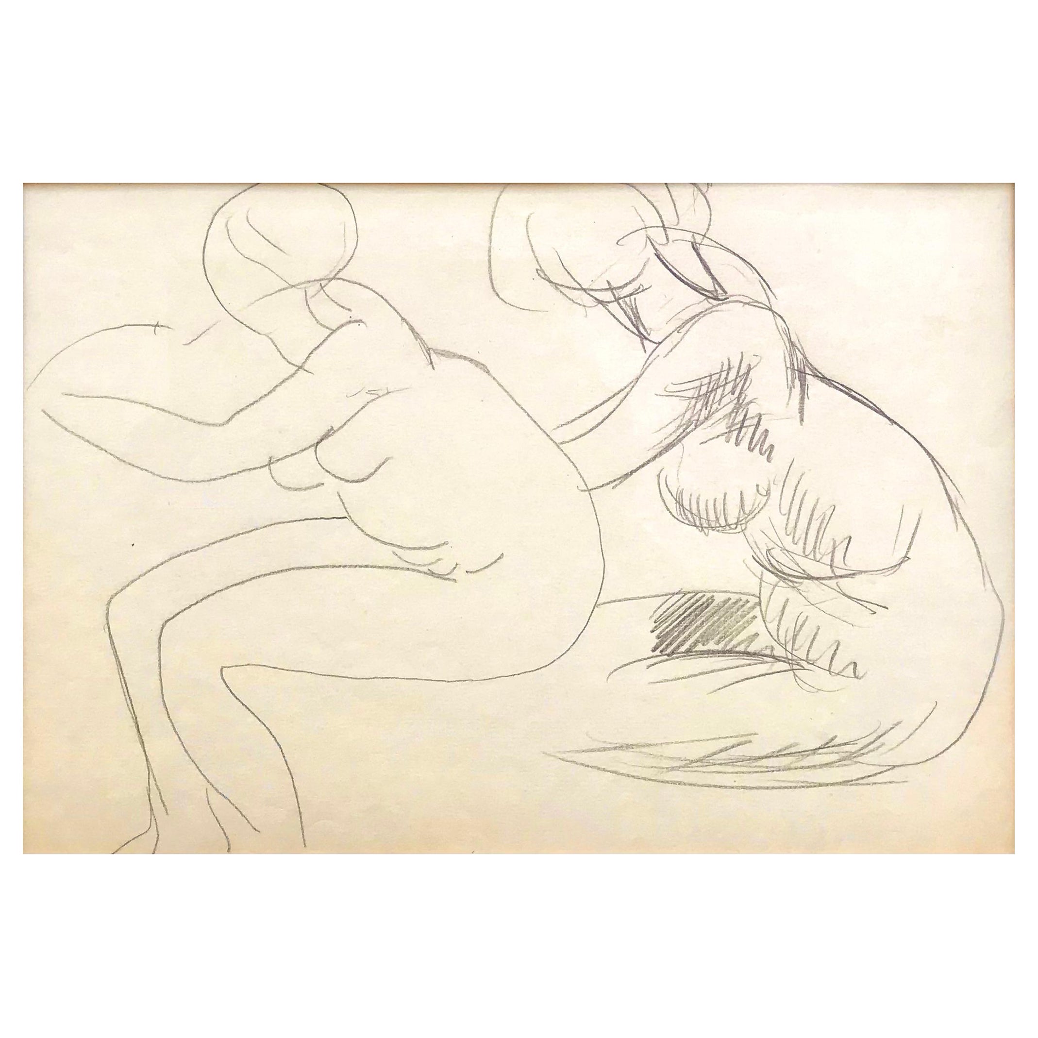 Henri Matisse Pencil Nude Etude From Matisse Estate