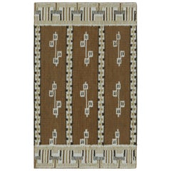 Rug & Kilim's Scandinavian Style Kilim Rug in Brown with Geometric Patterns (tapis de style scandinave à motifs géométriques)