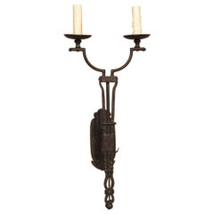 Hand Wrought Iron 2-Light Spanish Style Wall Sconce