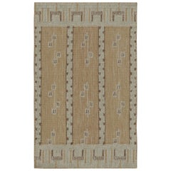 Antique Rug & Kilim’s Scandinavian Style Kilim Rug in Brown with Geometric Patterns
