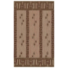 Rug & Kilim’s Pink Scandinavian Style Kilim Scatter Rug with Geometric Patterns