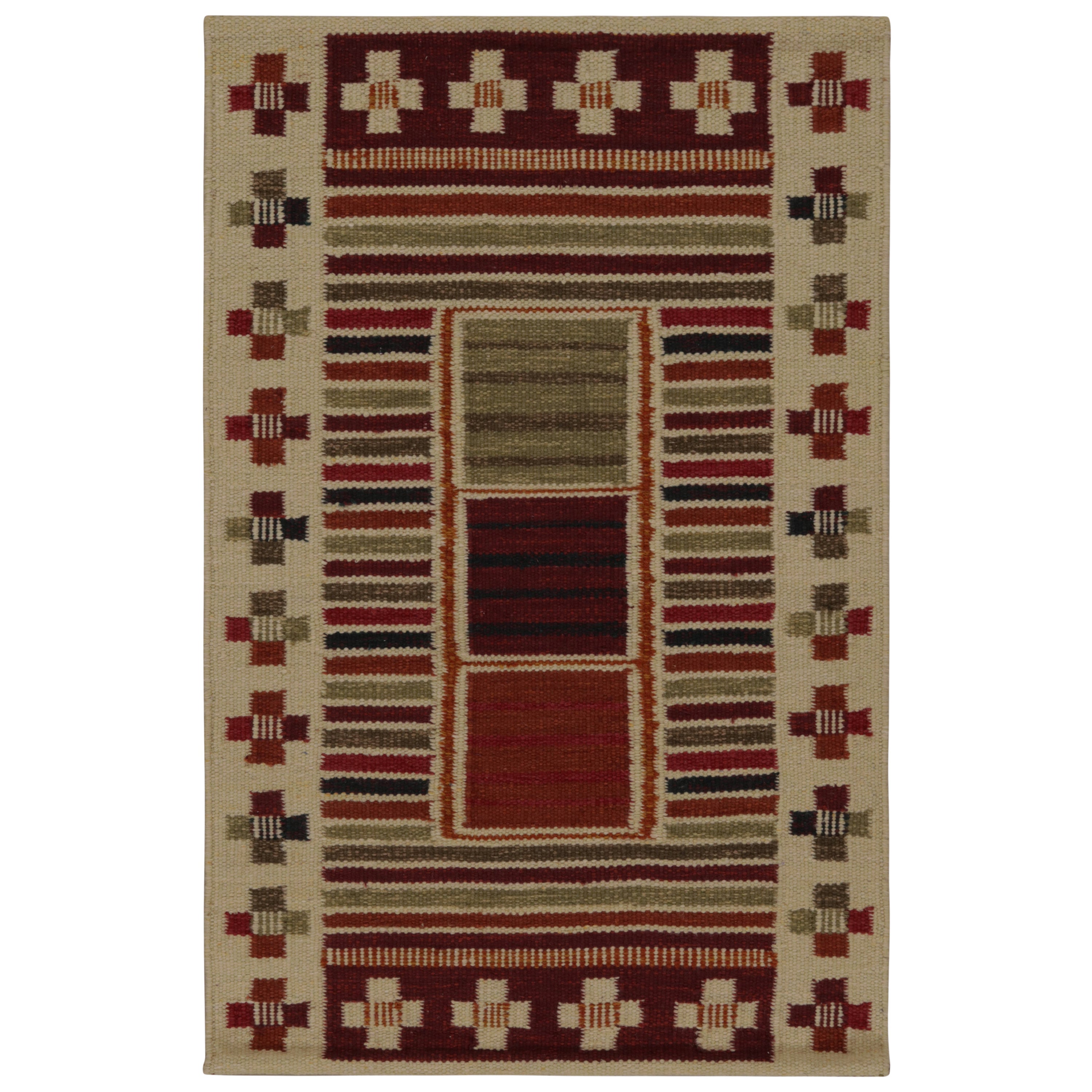 Rug & Kilim’s Scandinavian Style Kilim Rug in Polychromatic Patterns For Sale