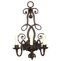 3 Arm Wrought Iron Wall Sconce in the Spanish Style