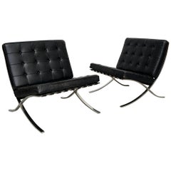 Pair of Vintage Barcelona Chairs by Mies van der Rohe
