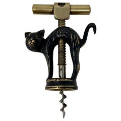 Vintage Estate German Figural Black Cat Corkscrew Circa 1940-1950