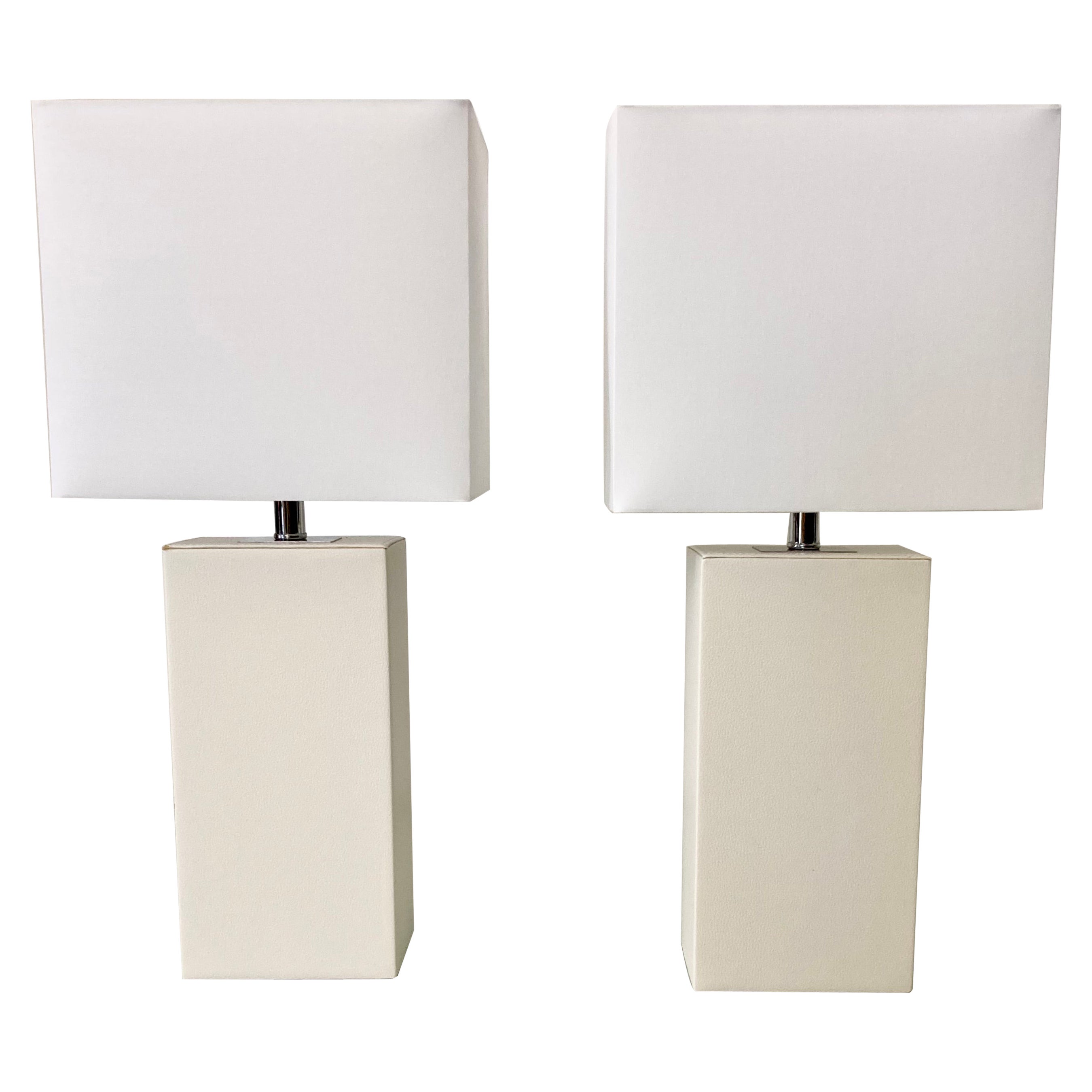 Todd Hase White Dragon Table Lamps, a Pair