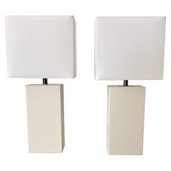 Todd Hase White Dragon Table Lamps, a Pair