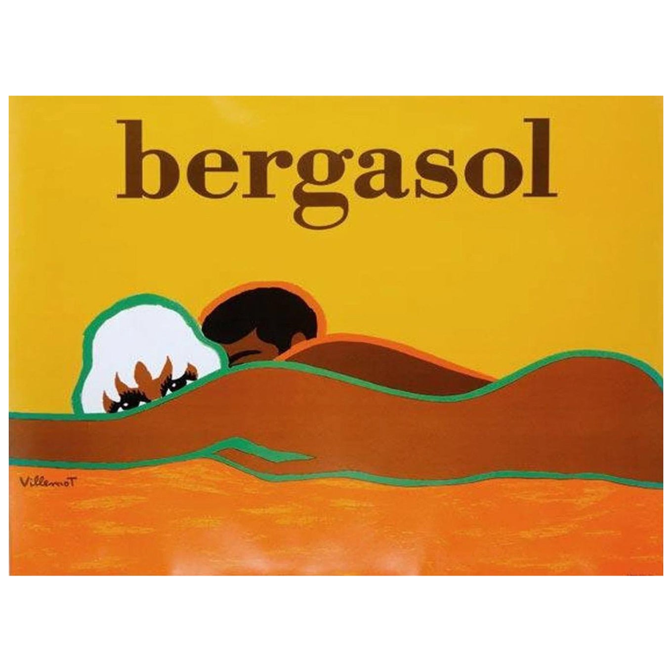 Affiche vintage d'origine Bergasol de 1976