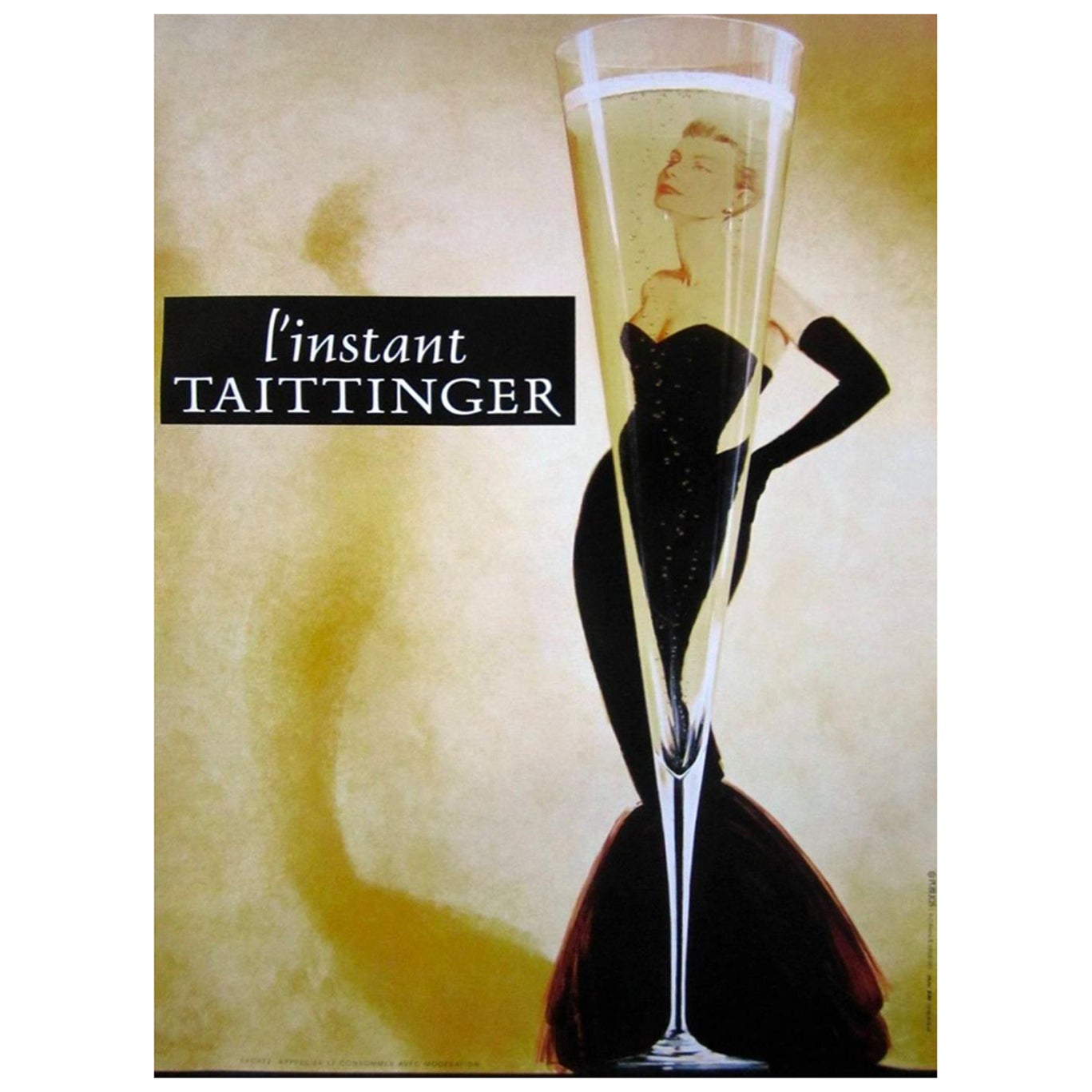 1988 Champagne Taittinger Original Vintage Poster
