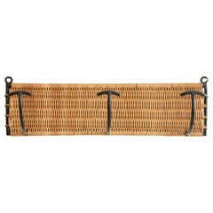 French Wicker and Iron Wall Hook