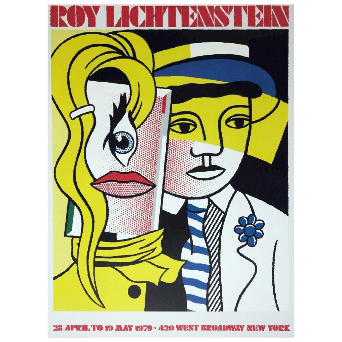 1979 Roy Lichtenstein - West Broadway 1979 Original Vintage Poster For Sale