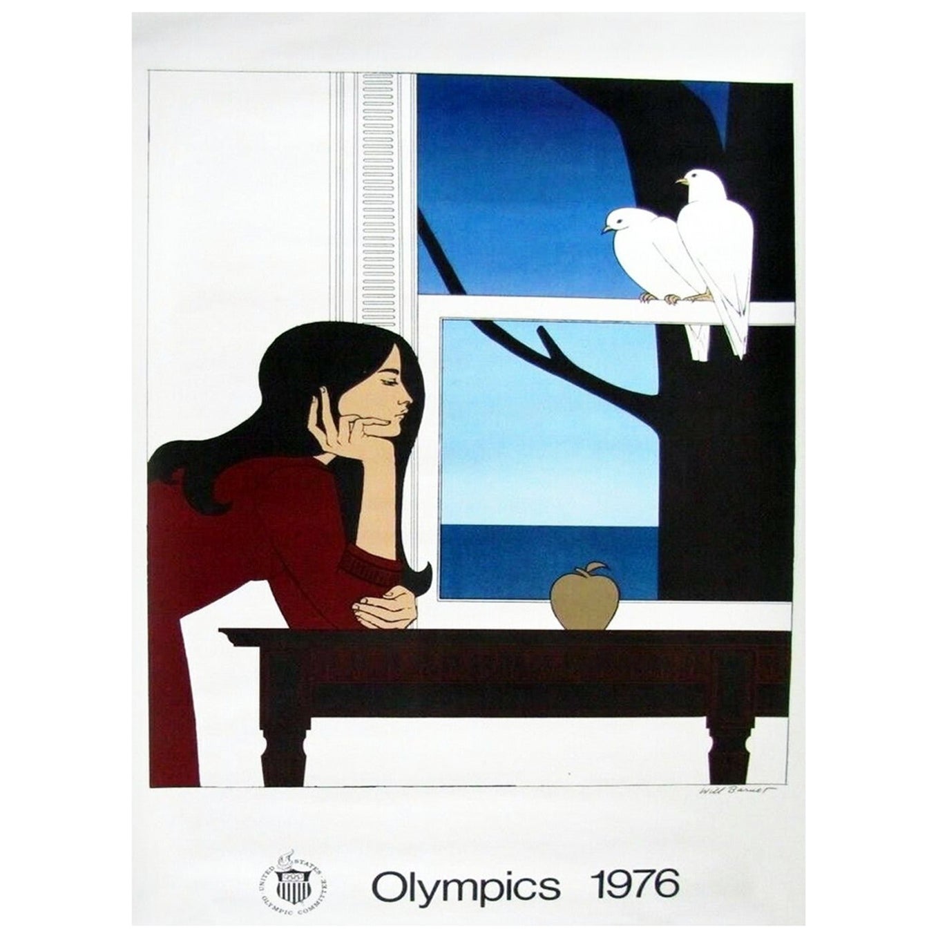 Affiche vintage originale des Jeux olympiques de Montréal de 1976 - Will Barnet