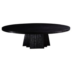 Daido Solid Black Oak Dining Table 