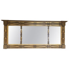 Late 19th C. Georgian Style Gilt Decorated Large Over Mantle Mirror