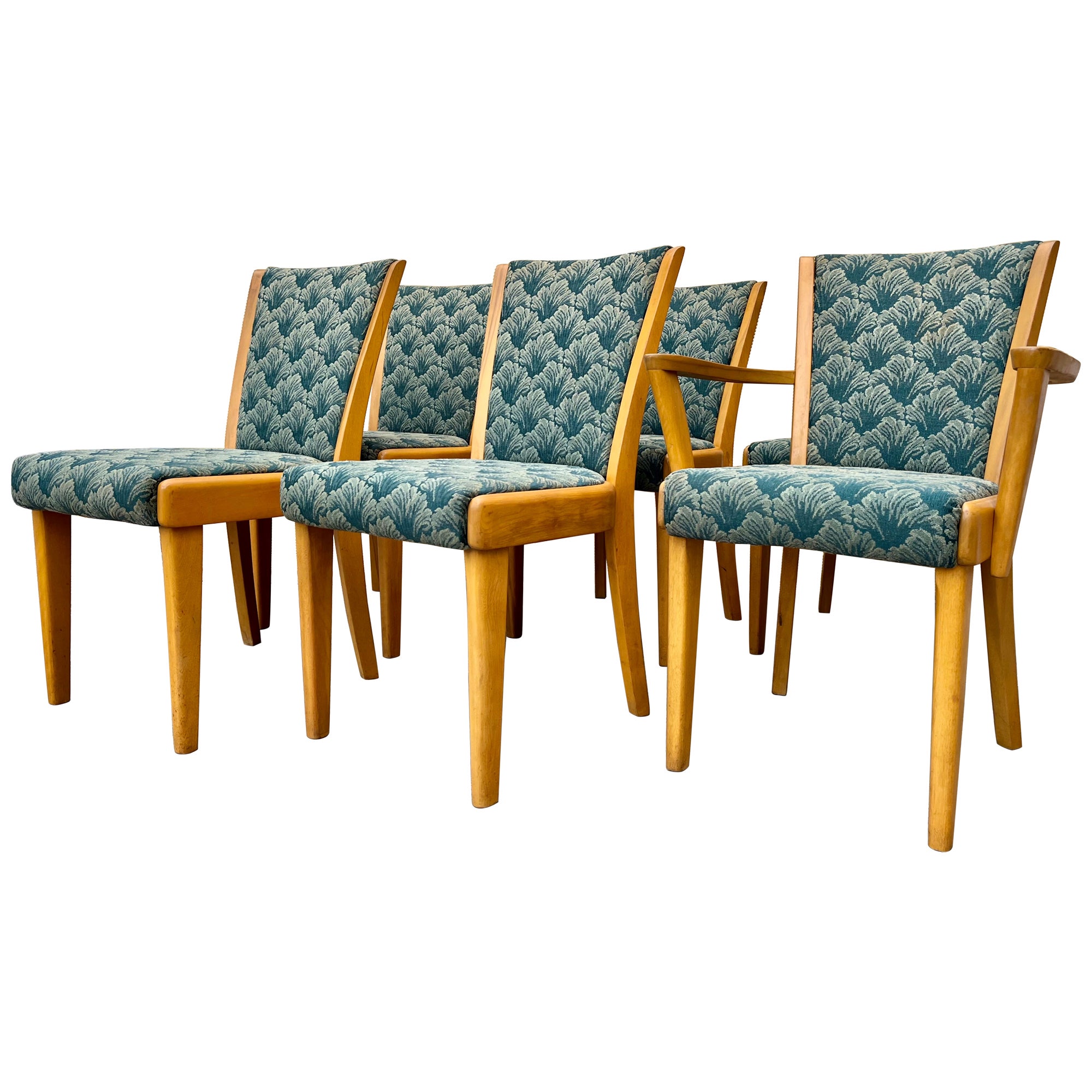 Satz von 6 modernen Heywood Wakefield-Esszimmerstühlen aus der Mitte des Jahrhunderts. Circa 1960er Jahre  im Angebot