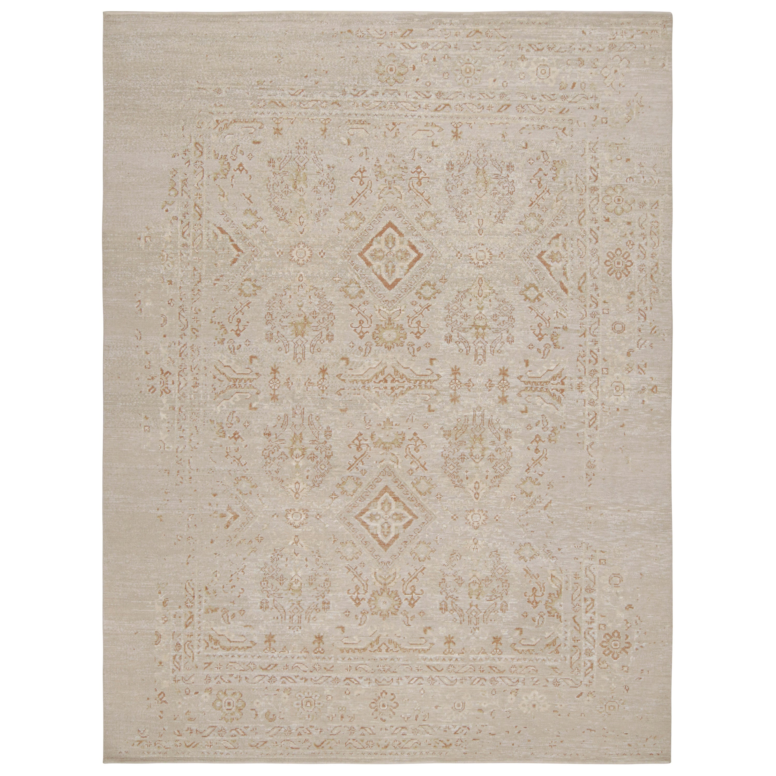 Rug & Kilim’s Oushak style rug in Greige & Brown Floral Patterns For Sale