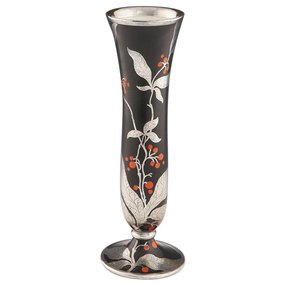 Rosenthal Porcelain Silver Overlay Vase 1935 For Sale