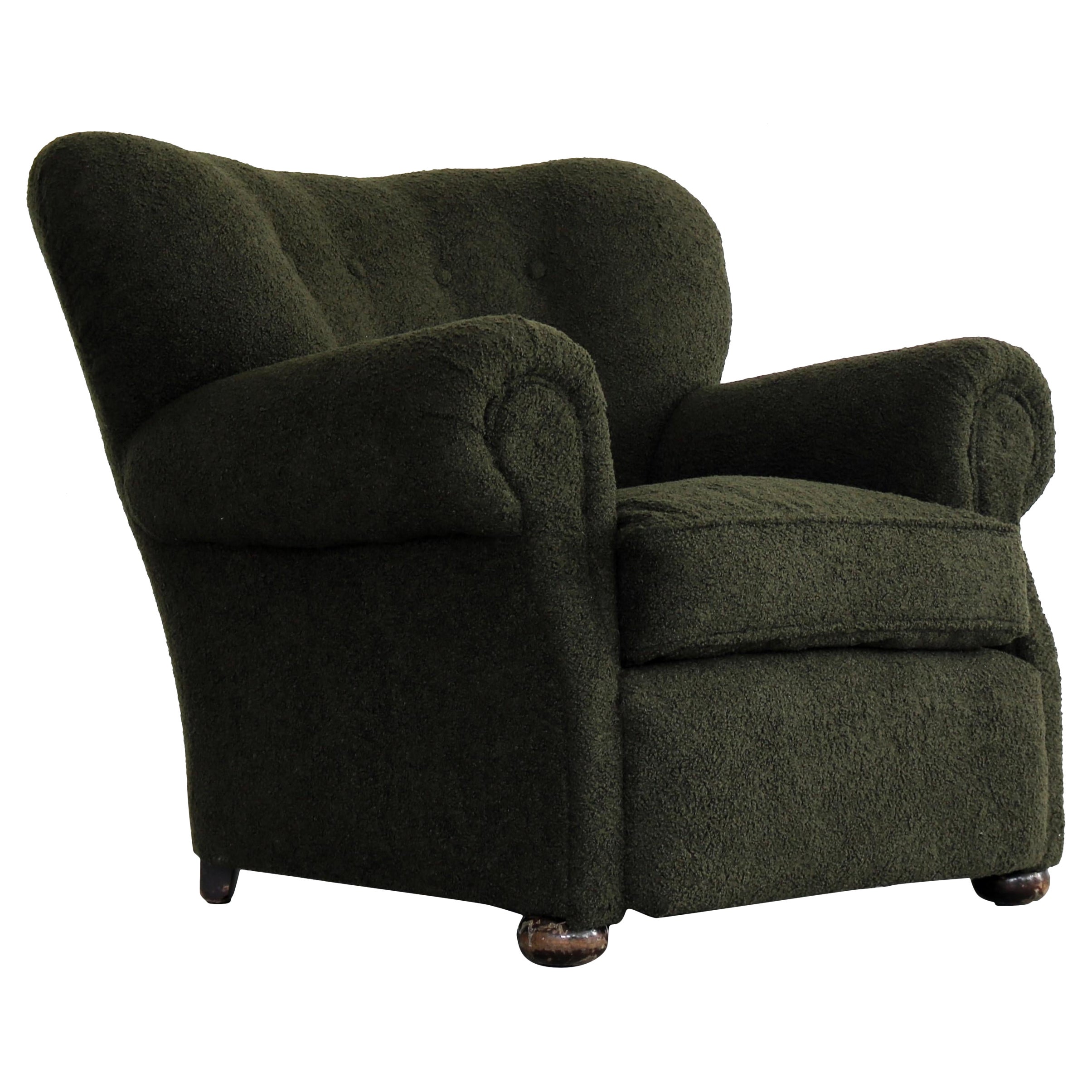 vintage Fritz Hansen lounge chair  model 1518  1940s