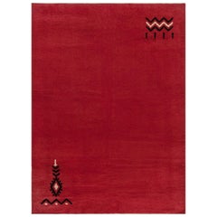 Doris Leslie Blau Collection Vintage French Art Deco Red Hand Knotted Wool Rug