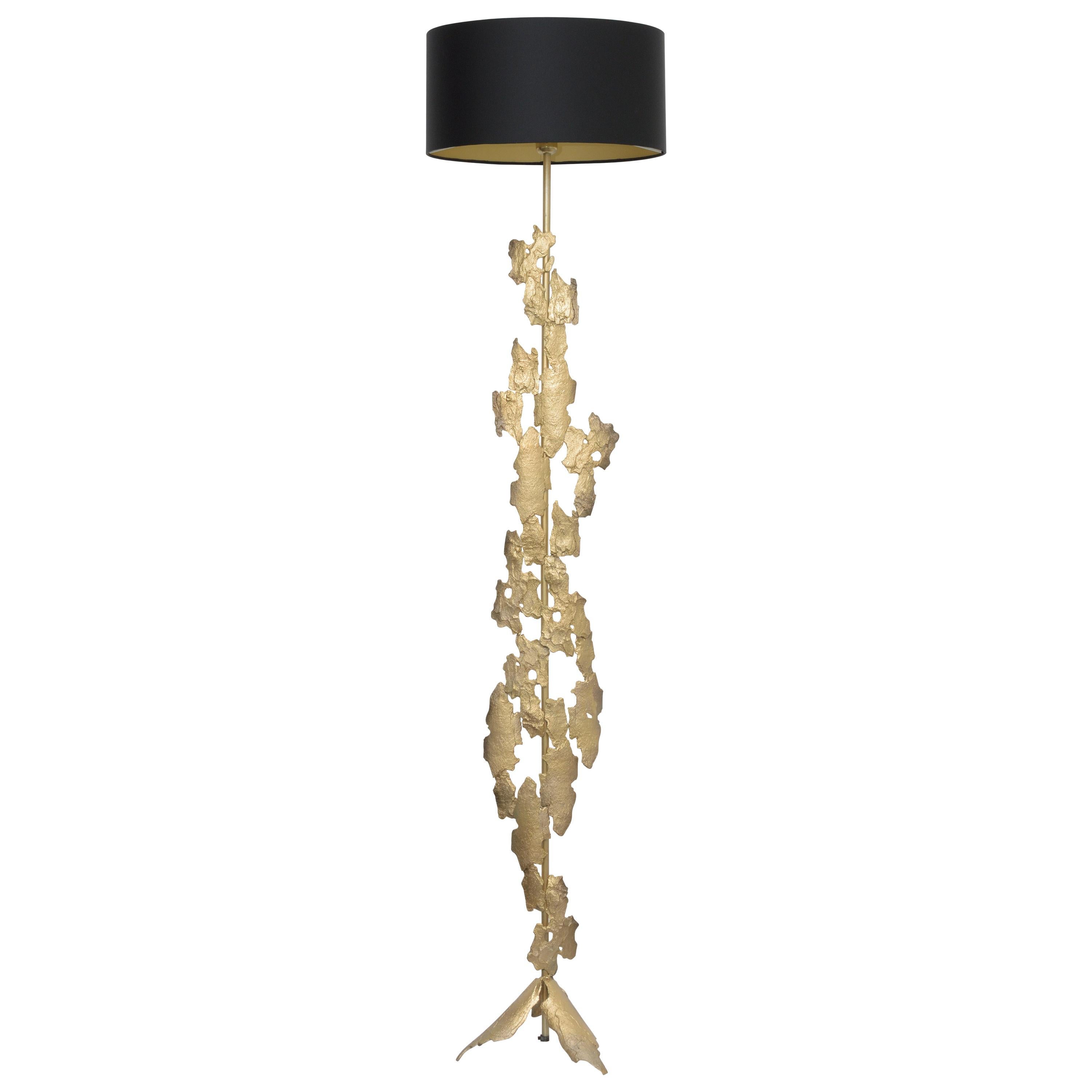  Bronze Floor Lamp 'Tree bark'  - Hand crafted and cast For Sale