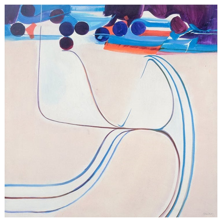 Maillot, artiste français. Huile sur planche. composition abstraite. 1971