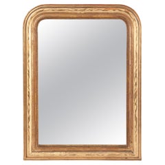 Antique 19th-century gold leaf gilt and engraved French Louis Philippe Mirror
