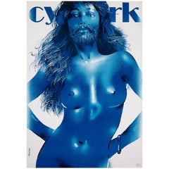 Vintage Bearded Blue Lady Original 1983 Polish Cyrk ‘Circus; Poster, Waldemar Swierzy