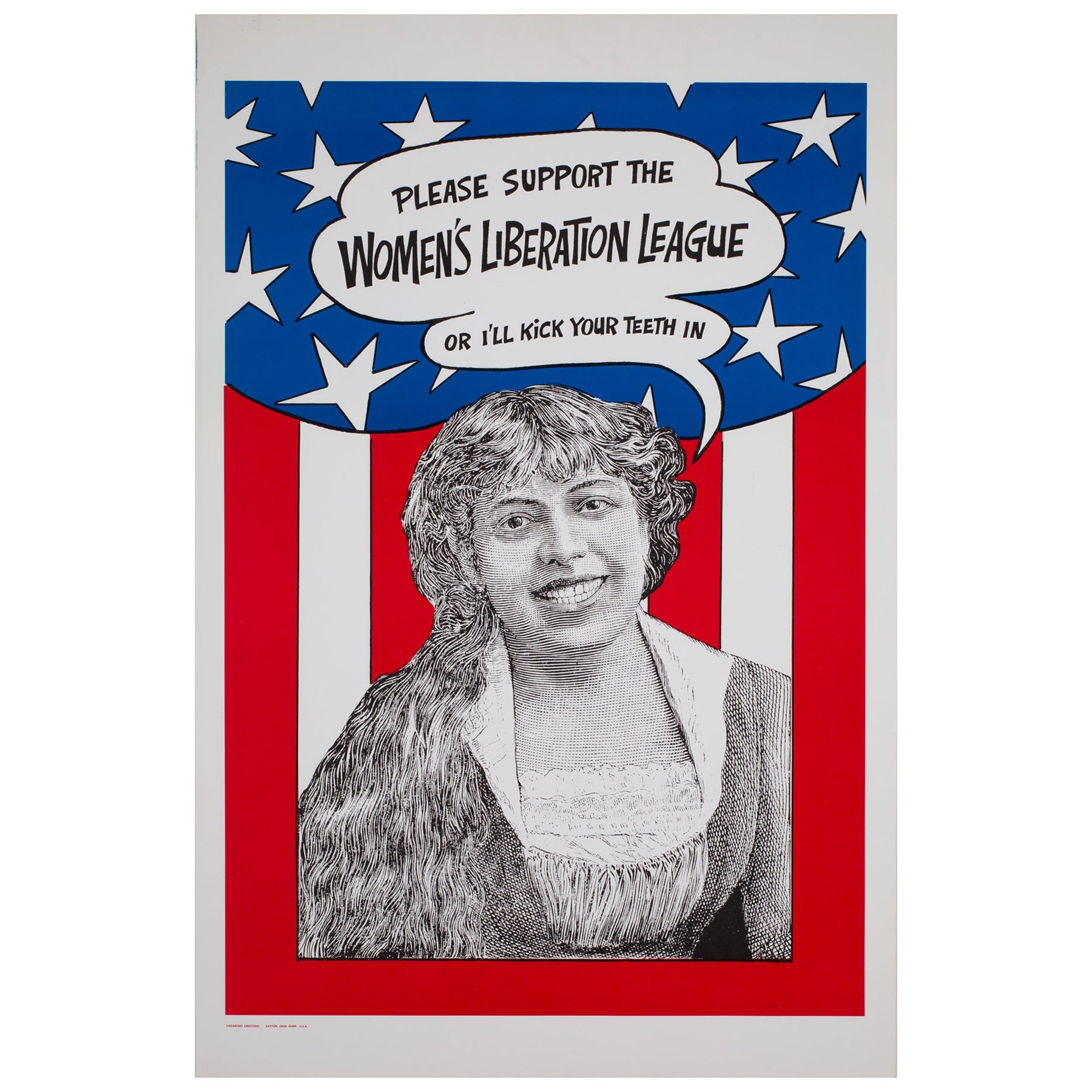 Women's Lib Punch Your Teeth In 1970s American Political / Protest Poster For Sale