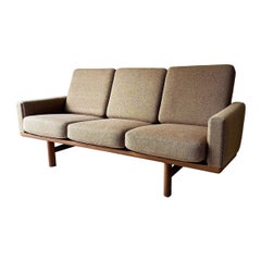 Three-Seat Teak-Framed Sofa, Model GE-236, by Hans Wegner for GETAMA