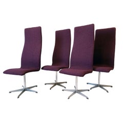 Used 4 Arne Jacobsen Swiveling Oxford Dining Chairs, Denmark