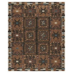 Rug & Kilim’s Scandinavian Style Kilim Rug in Brown & Black Patterns