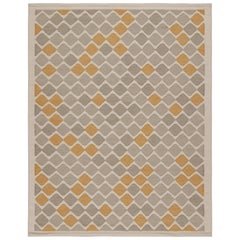 Rug & Kilim’s Scandinavian Style Rug in Grey & Gold Patterns