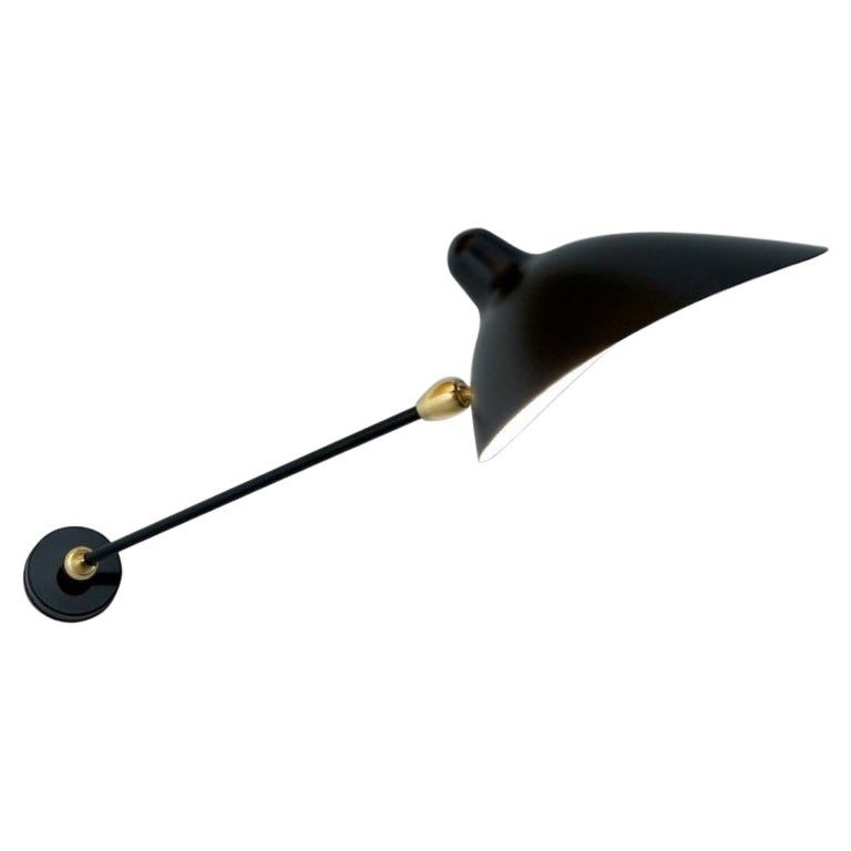 Serge Mouille - Black or White 1 Arm Sconce with Double Swivel For Sale