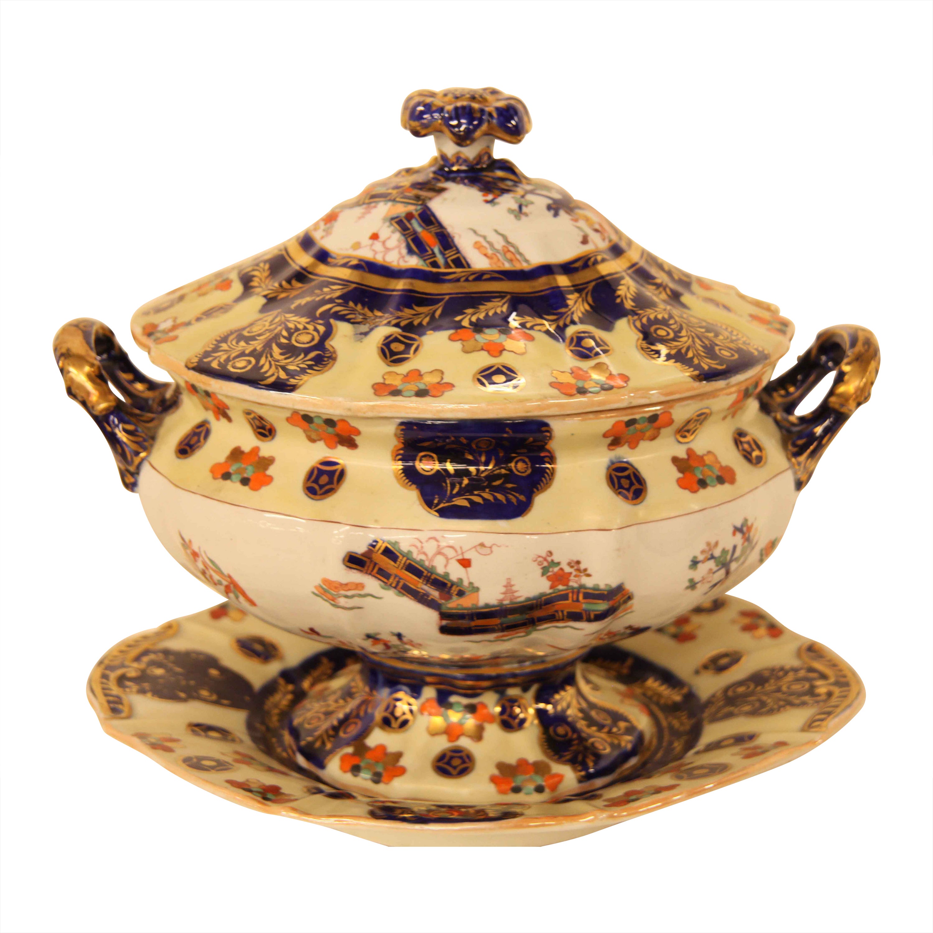 Mason's Ironstone Tureen and Tray  For Sale