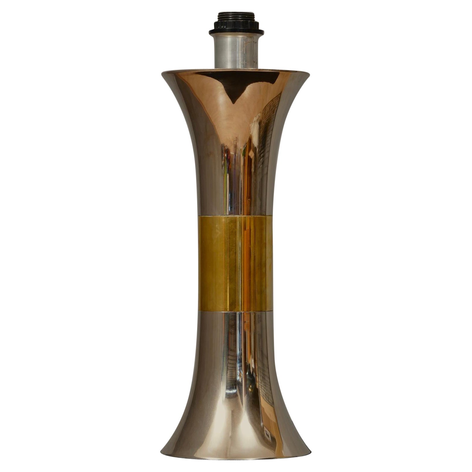 Nucci Valsecchi Brass and Chrome Table Lamp, 1970