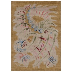 Tappeto Rug & Kilim in stile Art Deco francese con motivi oro e beige