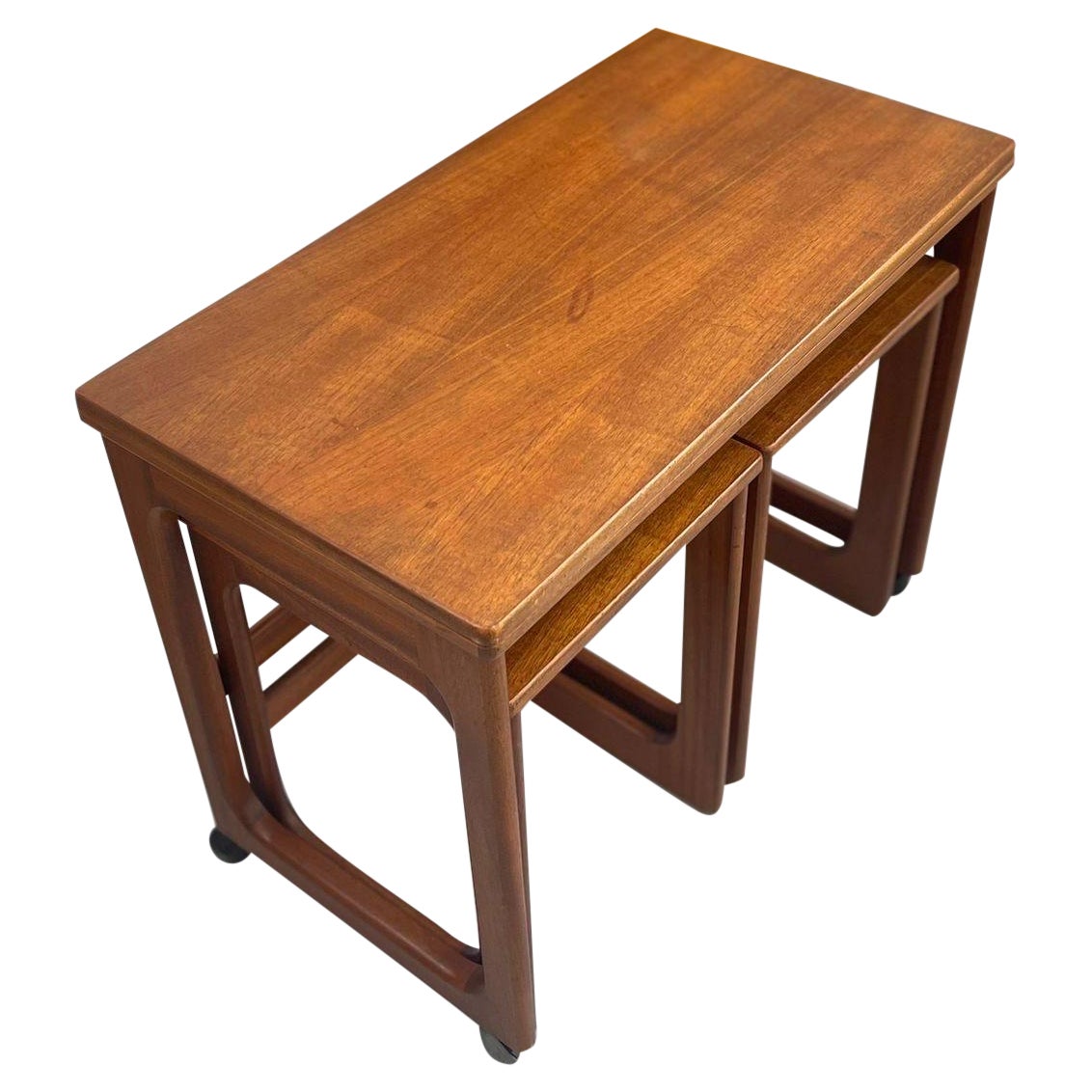 Vintage Danish Modern Nesting Table With Flip Top Uk Import For Sale