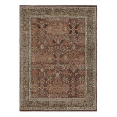 Alfombra de estilo Oushak de Rug & Kilim con motivos geométricos en tonos marrones y óxido