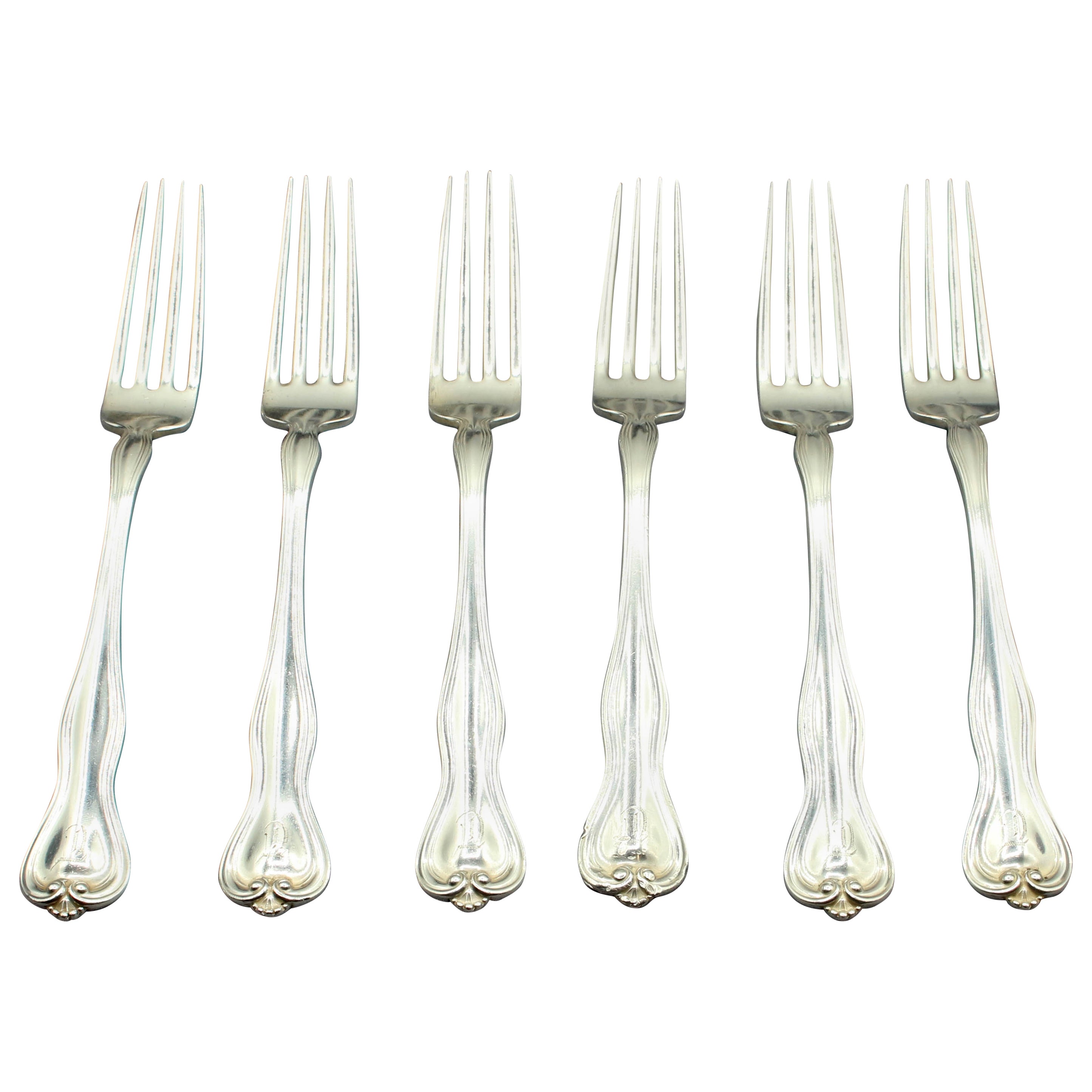 Set of 6 Sterling Silver Forks by Watson For Sale