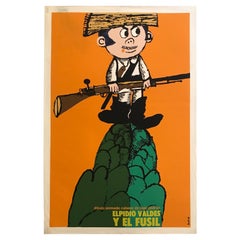 Cuban Animated Film Poster Juan Padron –Elpidio Valdes y el Fusil– by Bachs 1980
