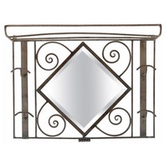 French Art Deco Iron Wall Tree Shelf Manner of Edgar Brandt